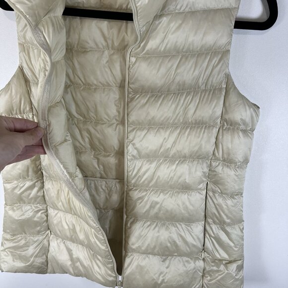 Uniqlo Vest Womens Small Brown Down Full Zip Ultra Light Down Puffer Medium - Picture 4 of 10